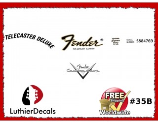 Fender Decal Telecaster Custom Guitar Decal #35b